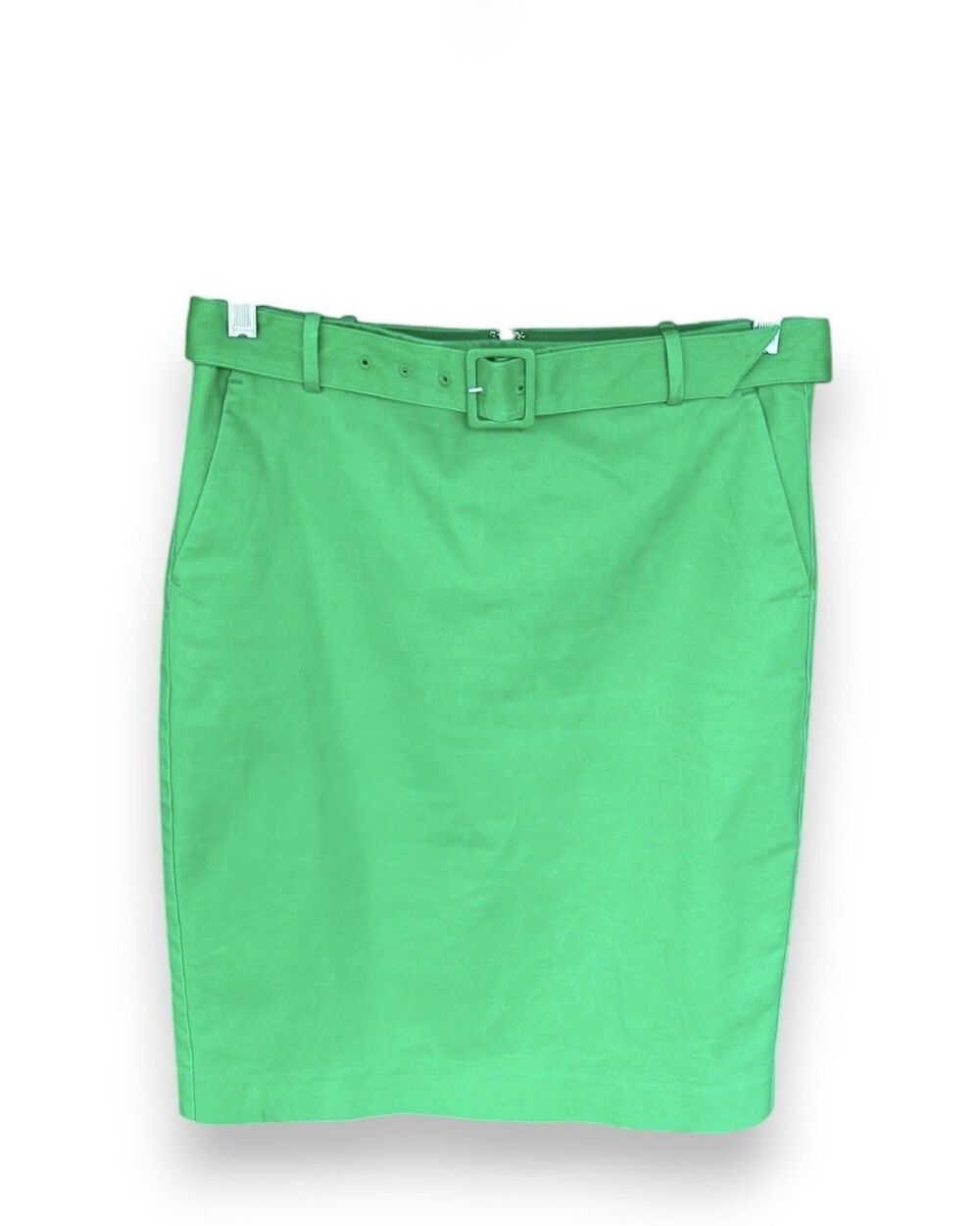 J. Crew Kelly Green Pencil Skirt Size 6 Matching Belt
